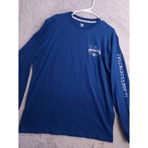 Black Dog Shirt Mens Large Marthas Vineyard Nautical Graphic Print Spellout Blue